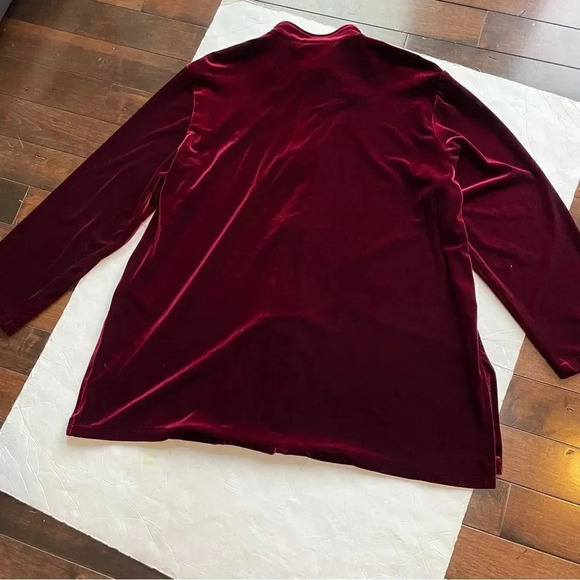 Coldwater Creek burgundy velvet feel blazer, coat. Women’s XL - Picture 7 of 11